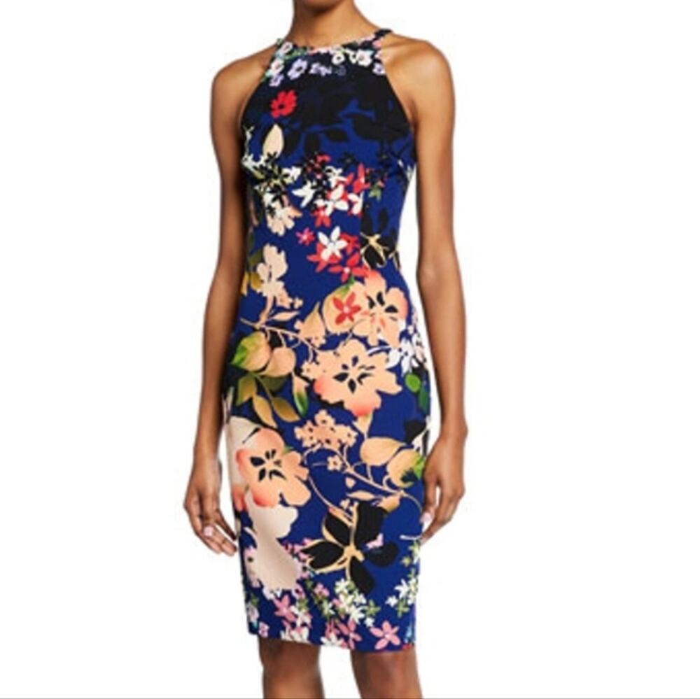 Black Halo Montego Floral Print Sleeveless Sheath Dress 2